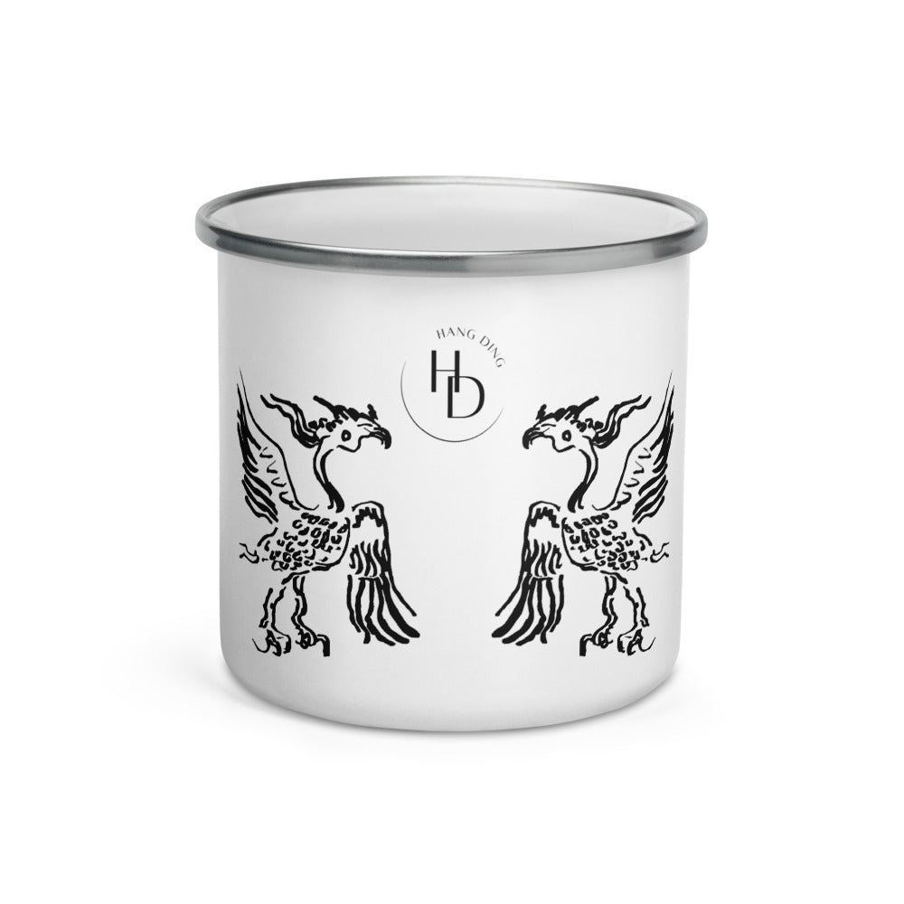 Black Giant Bird Artist design Enamel Mug