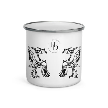 Black Giant Bird Artist design Enamel Mug