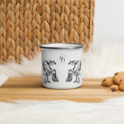 Black Giant Bird Artist design Enamel Mug