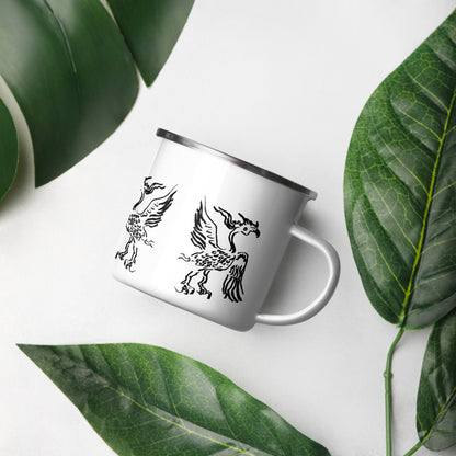Black Giant Bird Artist design Enamel Mug