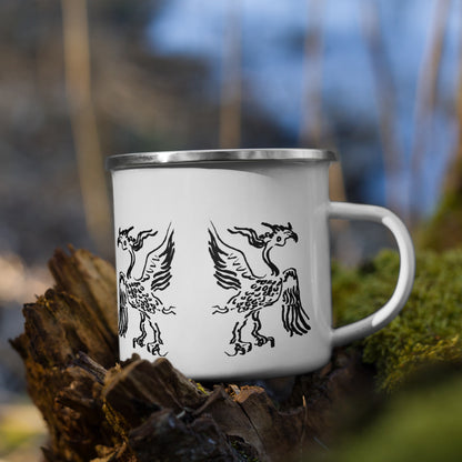 Black Giant Bird Artist design Enamel Mug
