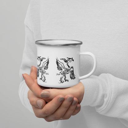 Black Giant Bird Artist design Enamel Mug