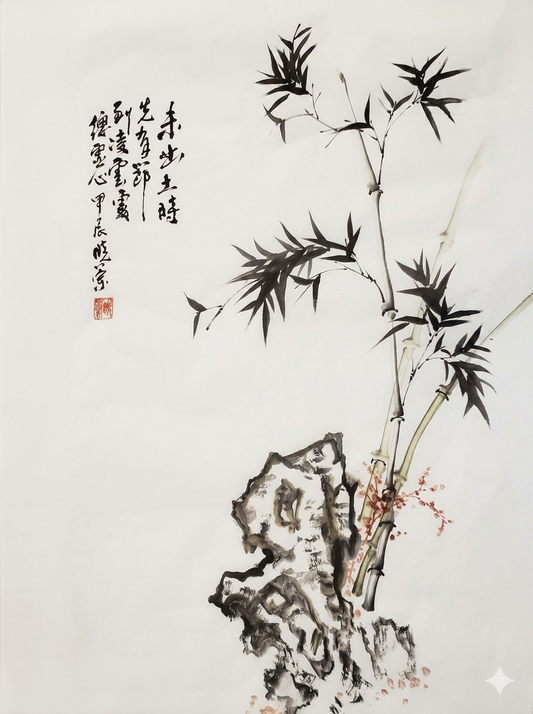 SOLD: Bamboo Water Painting