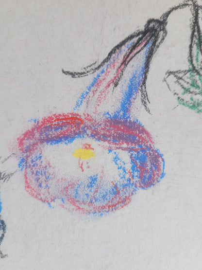 Morning Glory & Bee Sketch with signature
