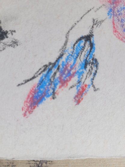 Morning Glory & Bee Sketch with signature